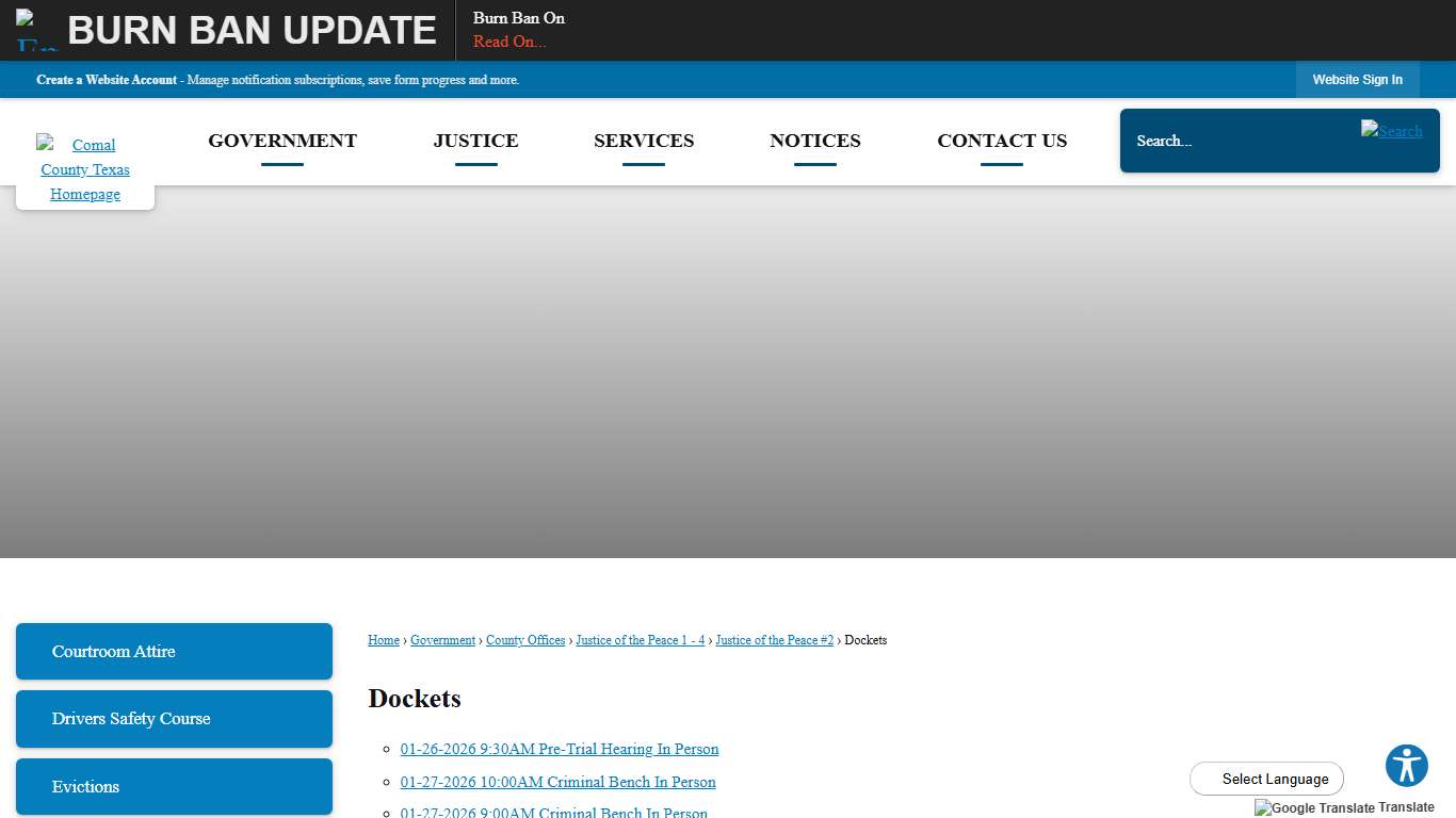 Dockets Comal County, TX